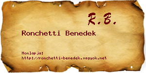 Ronchetti Benedek névjegykártya